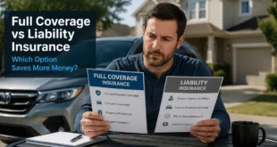 American driver comparing full coverage vs liability insurance options in 2026